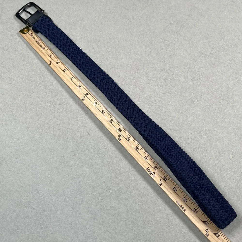 New Nike Woven Stretch Belt Men Large Navy Braided Elastic Golf PS5045440A